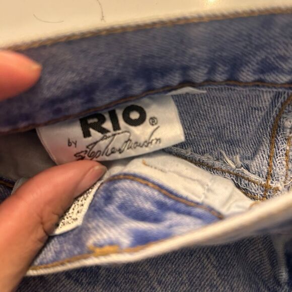 Vintage high waisted Denim Skirt bow detail - Picture 5 of 7